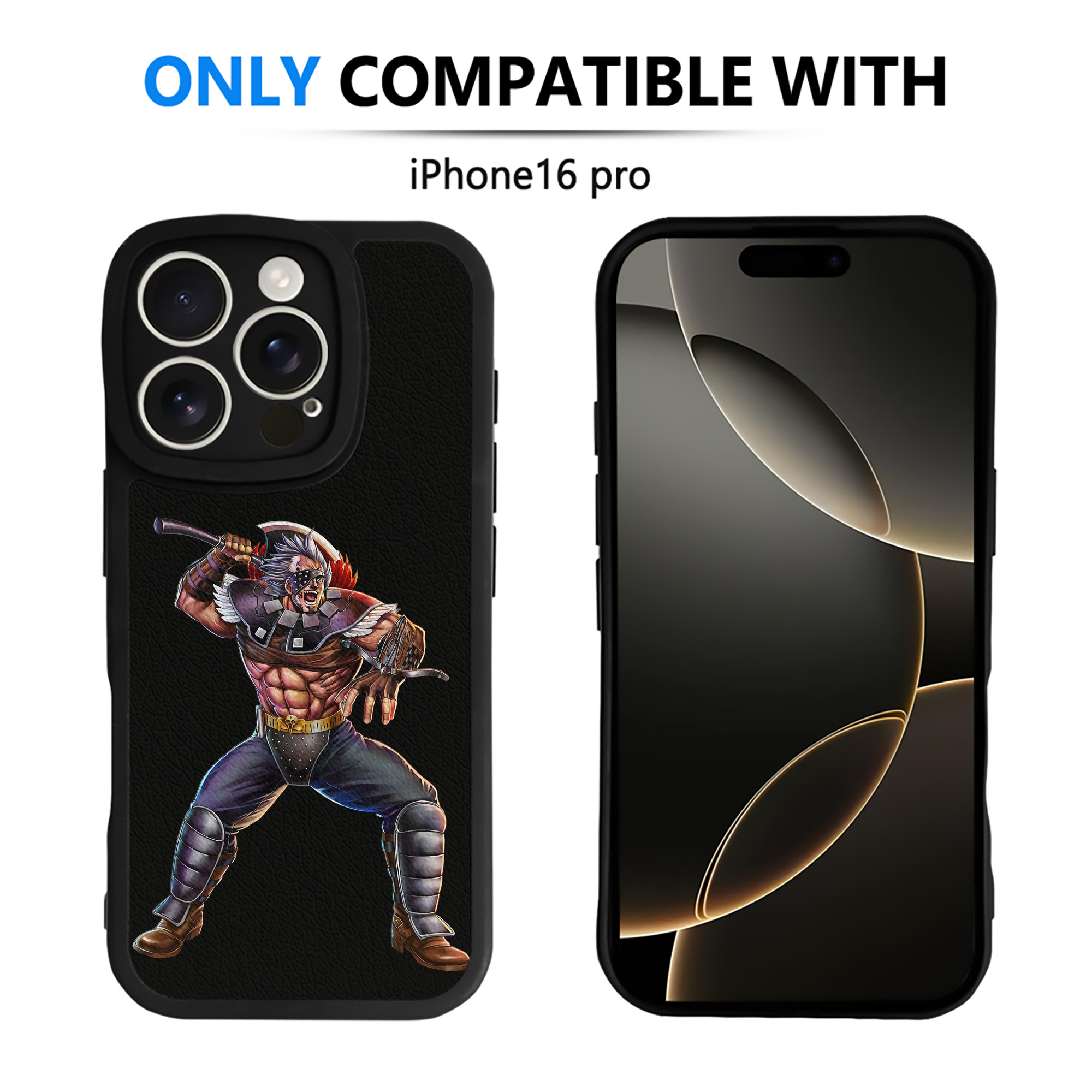 （画像用） 北斗の拳 Fist of the North Star 【iPhone 16シリーズ対応】シリコンスマホケース（レザー調） 材質：シリコン